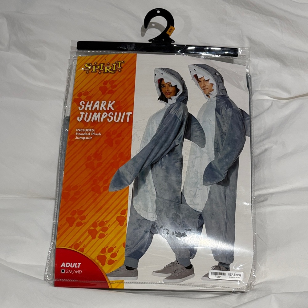 Spirit Shark Jumpsuit Costume for Kids/Adult - Gray & White